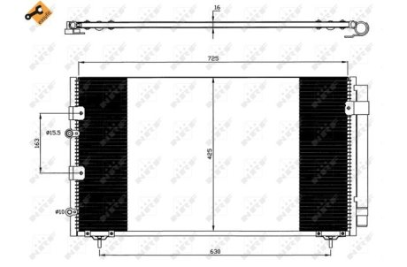 Радиатор кондиционера (с осушителем) Toyota Previa 2.0D-4D/2.4 00-06 NRF 35609