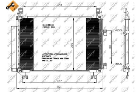 Радиатор кондиционера (с осушителем) Toyota Yaris 1.0/1.3VVT-i 05-11 NRF 35653