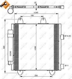 Радіатор кондиціонера (з осушувачем) Citroen C1/Peugeot 107/Toyota Aygo 1.0/1.4HDi 05-14 NRF 35778