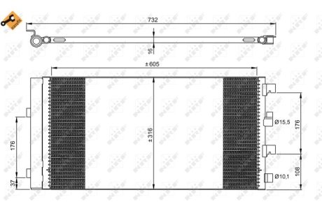 Радиатор кондиционера Dacia Duster 1.5D 10-18 NRF 35969