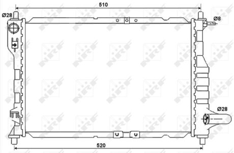 Радиатор охлаждения Chevrolet Matiz 0.8-1.0 05- NRF 53068