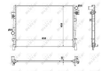 Радіатор охолодження Dodge Journey/Fiat Freemont 2.0D-3.6 08- NRF 53901