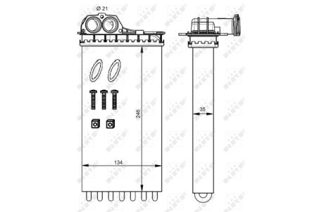 Радиатор печки Peugeot 206/307/Citroen C3 00- NRF 54332