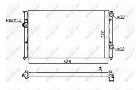 Радіатор охолодження VW Passat 1.9D 89-97 NRF 54693