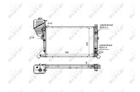 Радиатор охлаждения MB Sprinter 208-416CDI (АКПП) NRF 55349