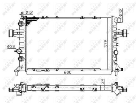 Радіатор охолодження Opel Astra G/Zafira A 1.6-2.2D 98-05 (Economy Class) NRF 58178A