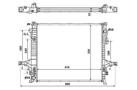 Радіатор охолодження Volvo XC90 2.5-3.2 02-14 NRF 58356