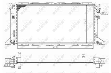 Радіатор охолодження Ford Transit 2.0 94-00 NRF 59013