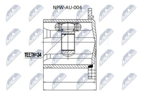 ШРКШ внутр. 34z Audi A4, A5, A6, A7, A8 08- NTY NPW-AU-004