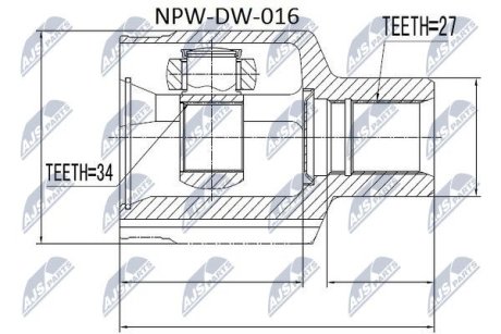 ШРКШ внутр. 27x34x47 SsangYong Rexton2 2.7Xdi NTY NPW-DW-016