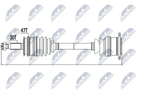 Полуось привода передн. право Mitsubishi L200 NTY NPW-MS-001