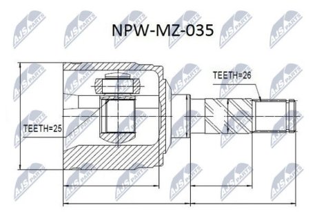 Шрус піввісі NTY NPWMZ035