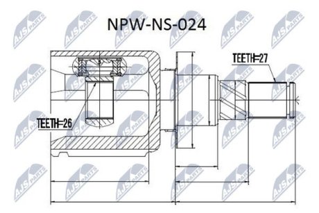 ШРКШ всередину. Nissan Navara, Np300 Navara, Pathfinder III 2.5D 11.01- NTY NPW-NS-024