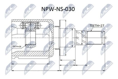 ШРКШ внутр./26mm/45zz TOYOTA CAMRY ACV40/GSV40 06-11 NTY NPW-NS-030