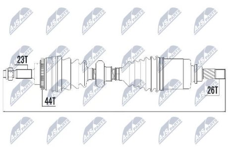 Полуось перед. лев. (+ABS) Renault Kango 1.5 Dci 02- NTY NPW-RE-017