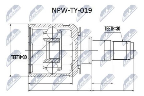 ШРКШ внутр. Toyota LC120 FR R/L IN 02- NTY NPW-TY-019