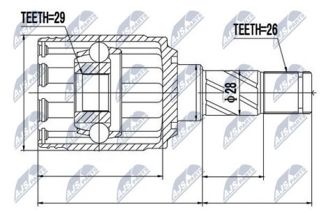 ШРКШ зовн. задн. 29X55.5X36 FORD KUGA CBV 08-12 NTY NPW-VV-007