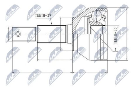 ШРКШ зовн. 29x35x56mm Nissan Qashqai 1.5DCI-2.0 07- NTY NPZ-NS-084