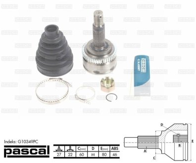 Шарнир приводного вала PASCAL G10349PC