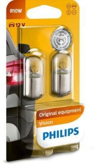 Лампа розжарювання R10W 12V 10W BA15s 2шт blister (вир-во) PHILIPS 12814B2