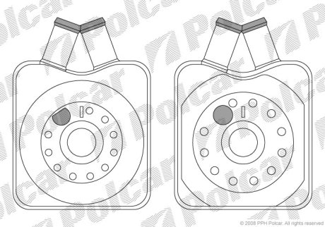 Радиатор масляный VAG A3/A4/A6/Golf/Bora 83-/T4/LT 2.5TDI/Crafter 88-136PS Polcar 1303L8-1