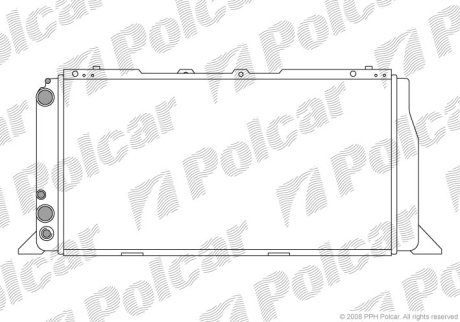 Радиатор Audi 80, 90, Cabriolet, Coupe 1.6-2.0 06.86-07.98 Polcar 130708A2