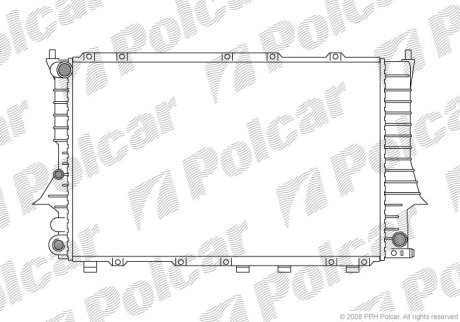 Радіатор охолодження Audi 100 2,8 90-94 Polcar 131608-3 (фото 1)