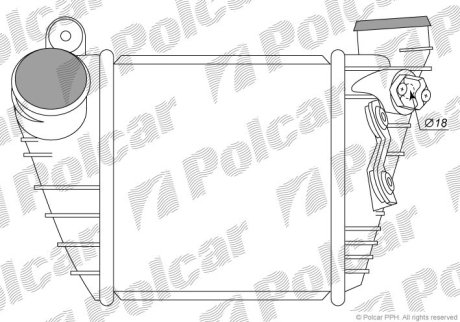 Радіатор інтеркулера Audi/VW 1.8T/1.9TDI 96- Polcar 1323J8-1