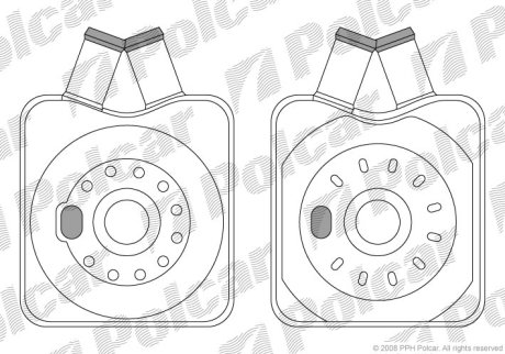 Радиатор масляный Audi A4 95-, A3 96-, A6 97-,// VW Passat 96-, Golf IV 97-// Skoda Octavia 96- Polcar 1323L8-1