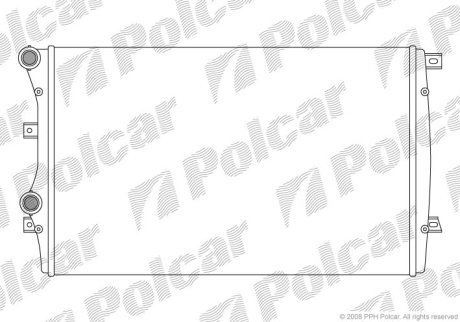 Радіатор Caddy III 1.9TDI BJB (+/- AC) (650x418x26) Polcar 133108A2