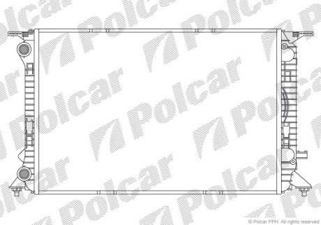 Радиатор охлаждения Audi A4 1.8 TFSI/2.0 TDI 2007- Polcar 133708-4