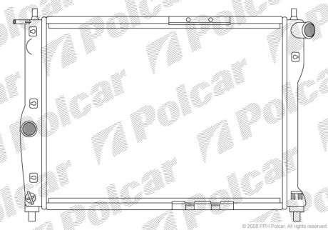 Радиатор Daewoo Lanos, Nubira 1,5-1,6 97- (без кондиционера) Polcar 291208A1