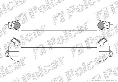 Интеркуллер Fiat Doblo 1.9 JTD Diesel M A/C + A/A 01- Polcar 3040J8-1