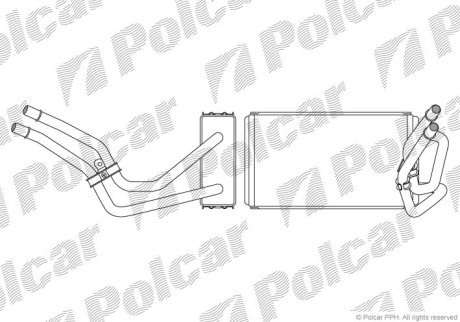 Радиатор печки FORD TRANSIT 2.0D-2.4D 01.00-05.06 Polcar 3247N8-2