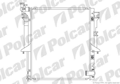 Радіатор охолодження двигуна MITSUBISHI L 200 2.5D 11.05-12.15 Polcar 527908-4