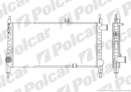 Радіатор охолодження Opel Kadet 1.3 86-91 Polcar 550508-1