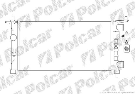 Радиатор охлаждения Opel Corsa B 1.0/1.2 11.96-09.00 Polcar 555508A2