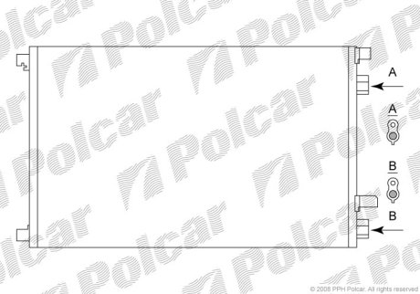 Радіатор кондиціонера Renault Megane 1.5dCi 05- Polcar 6012K8C1S