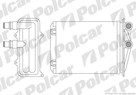 Радиатор печки Opel Vivaro Renault Trafic 1.9D-2.5D 03.01- Polcar 6026N8-1