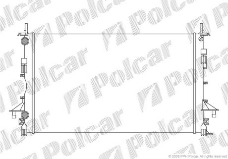 Радіатор охолодж. двигуна Renault Laguna II 1.6-1.8-2.0-1.9 dCi 01- Polcar 603708A1