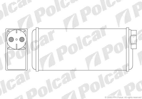 Радіатор пічки Skoda Favorit, Favorit Forman, Felicia I, Felicia Ii Vw Caddy Ii 1.3/1.9D 06.88-04.02 Polcar 6900N8-1