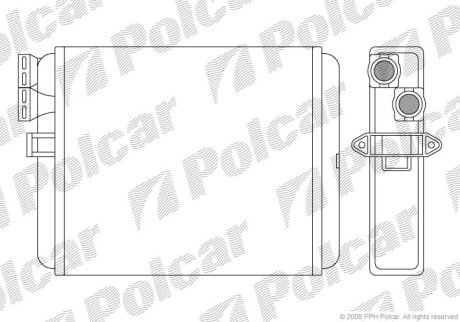 Радиатор печки Volvo S80, V70 II 98- Polcar 9080N8-1