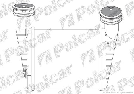 Радіатор інтеркулера VAG Superb/Passat 1.9Tdi/2.0Tdi 2001- Polcar 9548J8-5