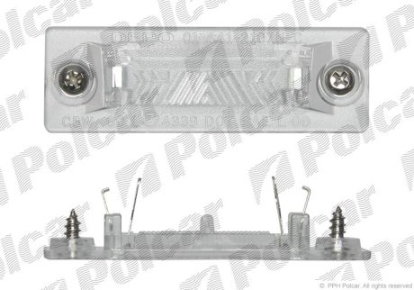 Фонарь номерного знака VW T5 03-08/Caddy 04-08/Passat 01-05/Touran03-08/Skoda Super B 02-08 Polcar 9549956E