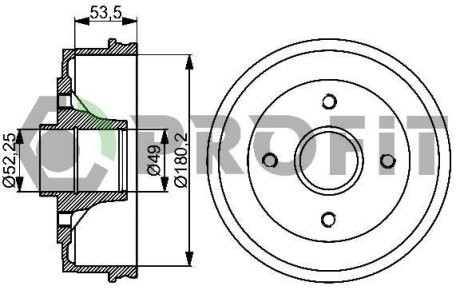 Барабан тормозной PROFIT 5020-0075