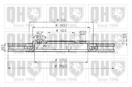 Гальмівні диски QUINTON HAZELL BDC3508