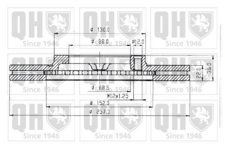 Тормозные диски QUINTON HAZELL BDC3828 (фото 1)