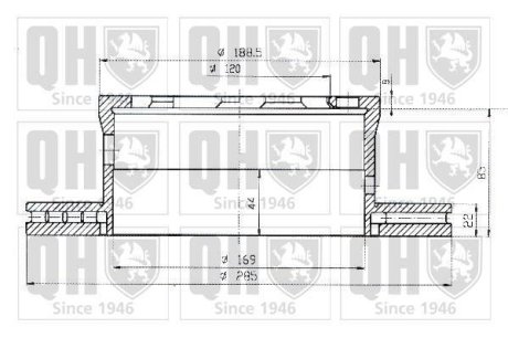 Тормозные диски задние MB Sprinter 408-416/VW LT 46 96- QUINTON HAZELL BDC4543