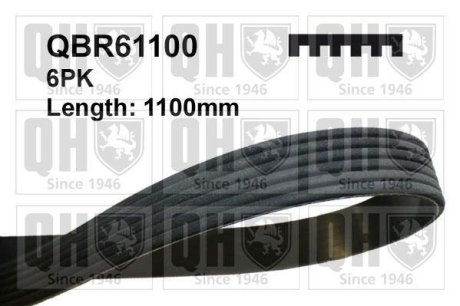 РЕМІНЬ КЛИНОВИЙ 6PK#1100 QUINTON HAZELL QBR61100