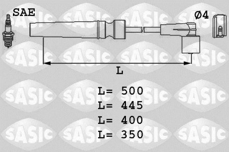 Дріт запалювання CHEVROLET, DAEWOO 1.6 (компл.) (вир-во) SASIC 9286003